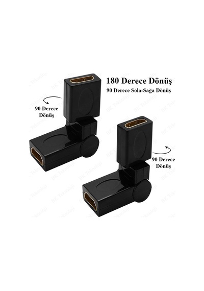 360 Derece Ayarlanabilir HDMI Dişi - Dişi Adaptör