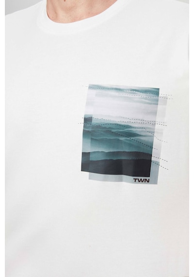 D's Damat Oversize Beyaz Baskılı %100 Pamuk T-shirt 2EC14ORT05210 Beyaz