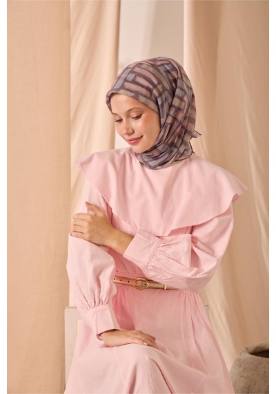 Silk Home Soft Eşarp 73096-18 Mor, Fildişi, Pudra, Buz Mavisi