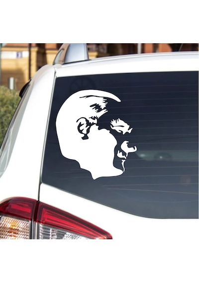 Sticker Dizayn Atatürk Silüet Sticker - Araba Oto Motosiklet Karavan Cam Sticker - 00392 15x13 Cm