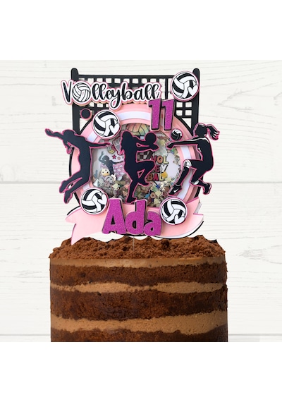Voleybol - Voleyball Temalı Kız Çocuk Doğum Günü İsme Özel 3d Pasta Parti Süsü Cake Topper Çocuk
