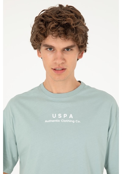 U.S. Polo Assn. Erkek Comfort Fit Bisiklet Yaka Su Yeşili Tişört 50294322-VR048