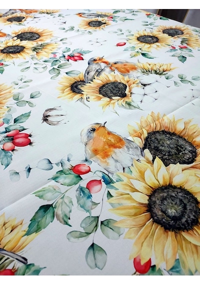 Sunflower Desenli 3d Dikdörtgen Masa Örtüsü 160x200 Renkli