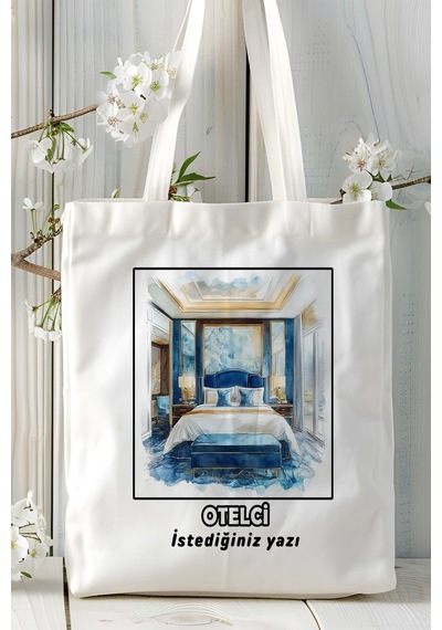 Art Hediye Otelci Baskılı Bez Omuz Çantası Kişiye Özel Model 9 Çok Renkli
