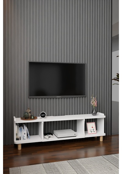 150 Cm Modern Tv Ünitesi Ayaklı Raflı Salon Oturma Odası Dekoratif Televizyon Sehpası Tv Sehpası Beyaz 150 Cm Modern Tv Ünitesi Ayaklı Raflı Salon Oturma Odası Dekoratif Televizyon Sehpası Tv Sehpası Beyaz