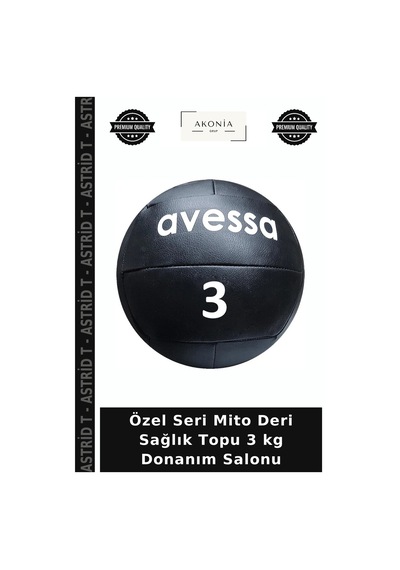 Özel Seri Mito Deri Sağlık Topu 3 Kg Donanım Salonu Çok Renkli