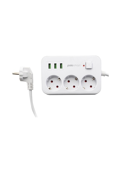 Polosmart MP08 3'lü Beyaz Akım Korumalı Priz