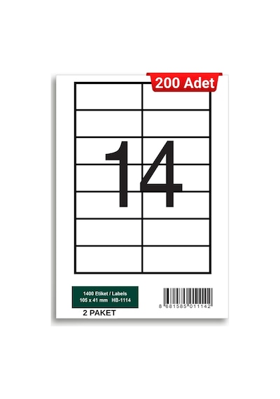 Herboy Hb-1114 105 X 41 Mm A4 Laser Etiket 200 Adet