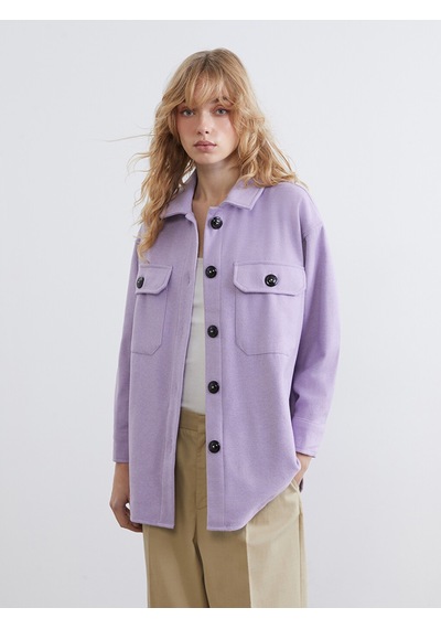 Lcw Vision Lila Oversize Kadın Gömlek Ceket