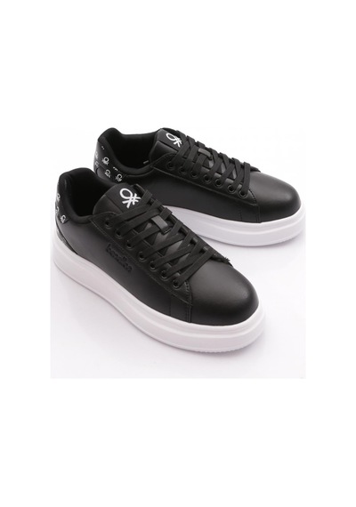 Benetton Bni-12098 Kadın Sneaker Ayakkabı Siyah Beyaz