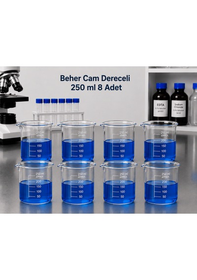 Beher Cam Dereceli 250 Ml 8 Adet