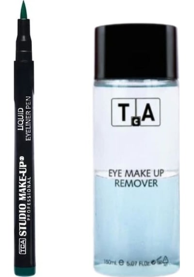 Tca Studio Make-Up Göz Makyaj Temizleyici 150 ML + Likit Eyeliner 1004 Green