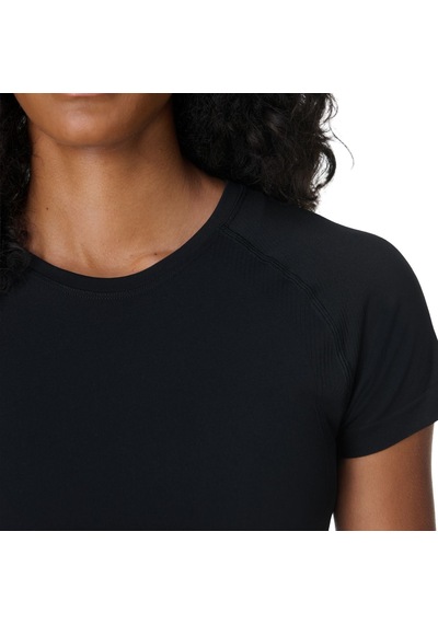 Sweaty Betty Sweaty Betty Athlete Crop Seamless Workout Kadın Siyah Tişört Blk SIYAH