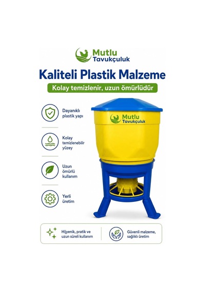 Tr Tavuk Güvercin Hindi Yemliği 40 Litre Kova Kapasiteli Plastik Kanatlı Hayvan Yemlik Kaz Güvercin İçin
