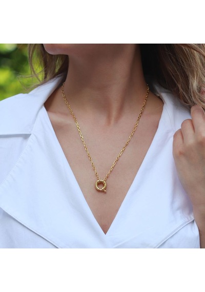 Önden Klipsli Gold Kaplama Zincir Gümüş