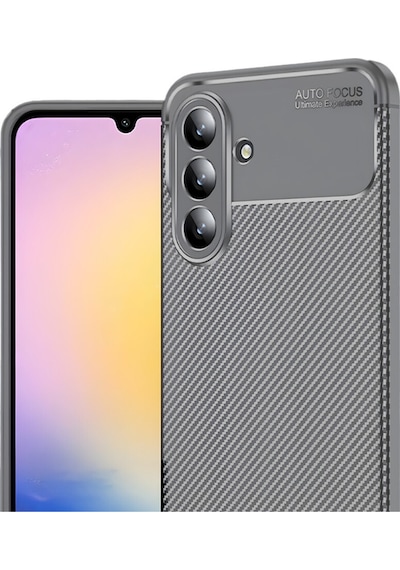 Samsung Galaxy S25 Fe İçin Uyumlu Kamera Korumalı Darbe Emici Karbon Fiber Desenli Kapak