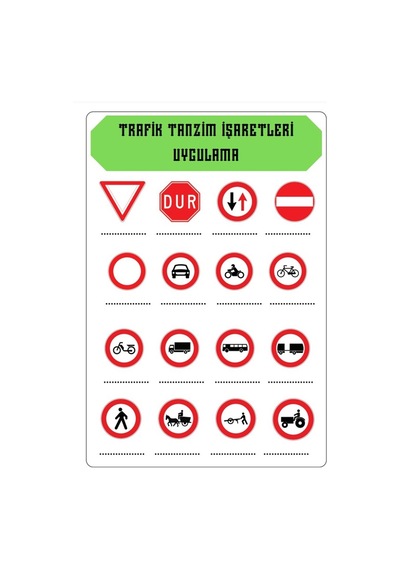 Herkes İçin Trafik İşaretleri Yaz-sil Kitabı