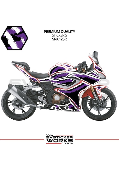 Rks Srk 125r - 250rs Kaplama Sticker Air Brush Motor Kaplama Modeli Hazır Kit Tüm Yıllar Uyumlu Mor