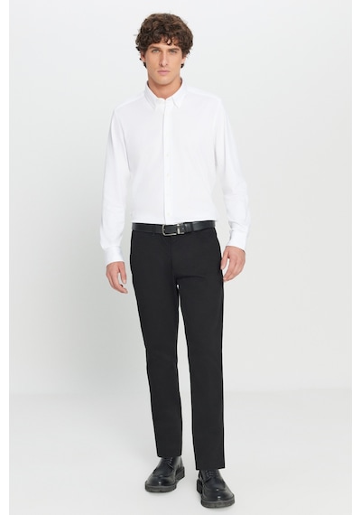 Ac&Co / Altınyıldız Classics Slim Fit Dar Kesim Pamuklu Esnek Chino Erkek Pantolon - Siyah