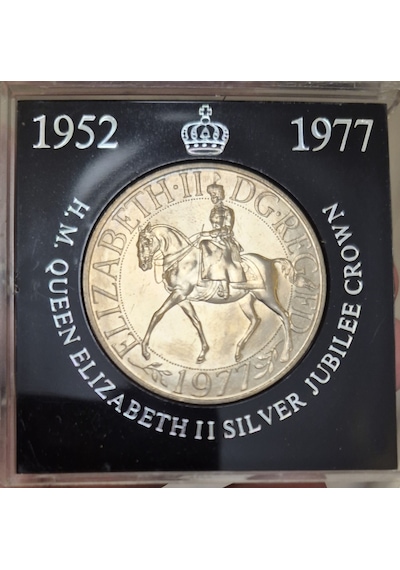 Birleşik Krallık 25 Pence 1977 Hatıra-ıı. Elizabeth 25. Yılı. 38,6 Mm. İngiltere. Kutusunda Çil.