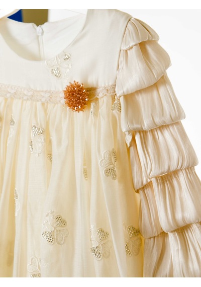 Xo Kids Kız Çocuk Elbise 4-8 Yaş 924 Bej
