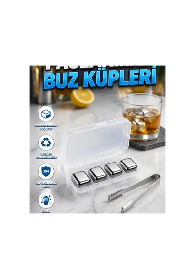 Yeniden Kullanılabilir 304 Paslanmaz Çelik Buz Küpü Seti Buz Klipsli Renkli