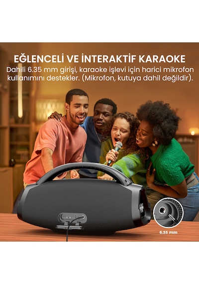 W-kıng X20s Bluetooth Hoparlör, 140w Rms Boombox Ultra Bass, 24 Saate Varan Çalma Süresi, Ipx7 Suya Dayanıklı, Kablosuz Stereo Tws, Powerbank/usb/tf/aux/otg/bluetooth 5.4, Ses Bombası Siyah