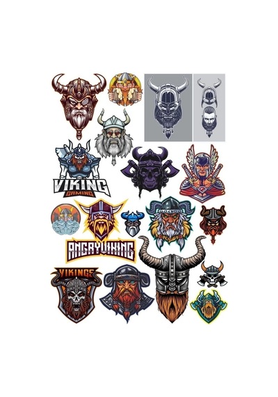 Vikingler Sticker Set 2 20 Parça Telefon, Tablet, Defter, Laptop Sticker