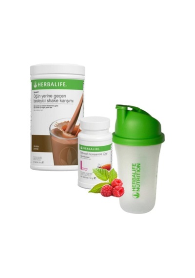 Herbalife Shake Çikolata 550 Gr + Çay Ahududu 50 Gr + Shaker