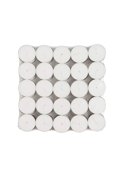 Tealight Beyaz Mum 100 Adet Kokusuz Mum 100'lü Beyaz