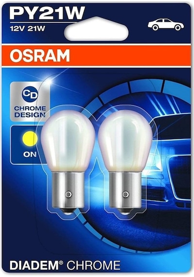 Osram Py21W Krom Sinyal Ampulü Diadem Chrome 2'Li Takım 12V 21W T