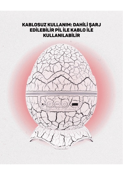 Dinozor Yumurtası Tasarımlı Projektörlü Gece Lambası Çok Renkli 27731193
