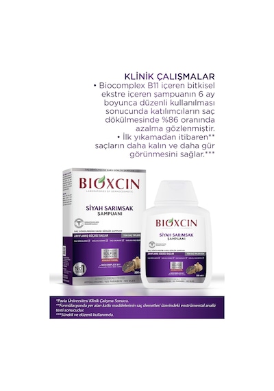 Bioxcin Siyah Sarımsak Şampuanı 300 Ml - 3 Al 2 Öde 3 Adet Tüm Saçlar