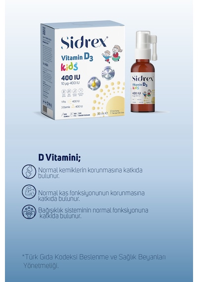 Vitamin D3 400 Iu Kids Çocuklar İçin Takviye Edici Gıda