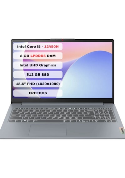 Lenovo IP Slim 3 83ER000WTR i5-12450H 8 GB 512 SSD 15.6" Dos FHD Dizüstü Bilgisayar