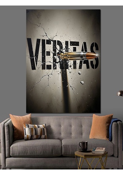 Ahşap Tablo Veritas Mermi Sanat Eseri