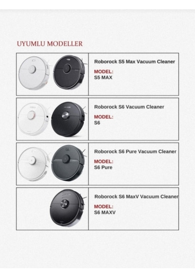 Roborock Uyumlu Vacuum Cleaner Akıllı Robot Süpürge S5 Max, S6, S6 Pure, S6 Maxv Filtre 2 Adet