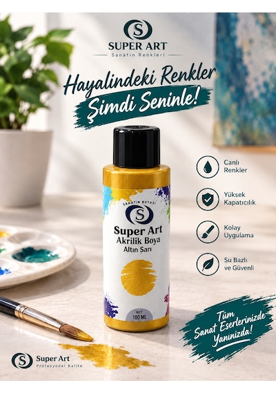 Superart Akrilik Boya 100 ML Altın Sedef