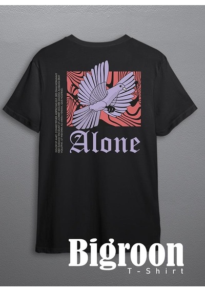 Alone Yalnız Kuş Bird Güvercin Tişört Unisex T-shirt 001