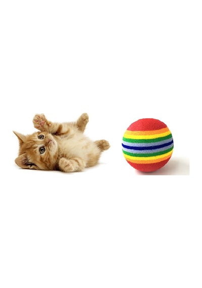 Schulzz Kırmızı Şeritli Orta Sert Kedi Topu 3.6 CM