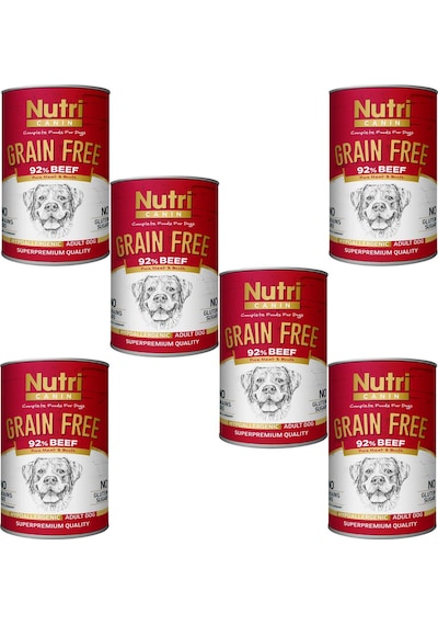 Nutri Canin %92 Sığır Etli Tahılsız Yetişkin Köpek Maması 6 x 400 G