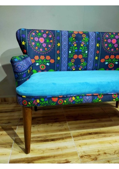 Azra Mobilya Çay Seti Oturma Grubu Oturma Takımı Koltuk Takımı Ahşap Mobilya Takımı Balkon Bahçe Mobilyası Turkuaz - Ceviz