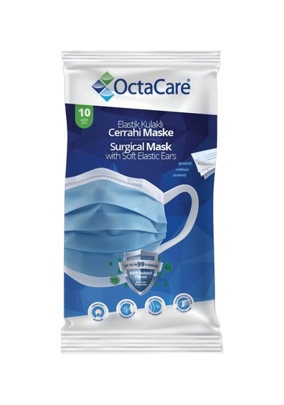 Elastik Kulaklı Cerrahi Maske - 10'lu