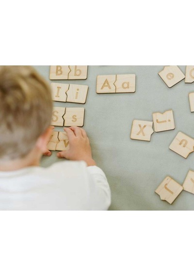 Montessori Ingilizce Türkçe Ahşap Alfabe Bulmacası Büyük Ve Küçük Harf Eşleştirme Oyunu