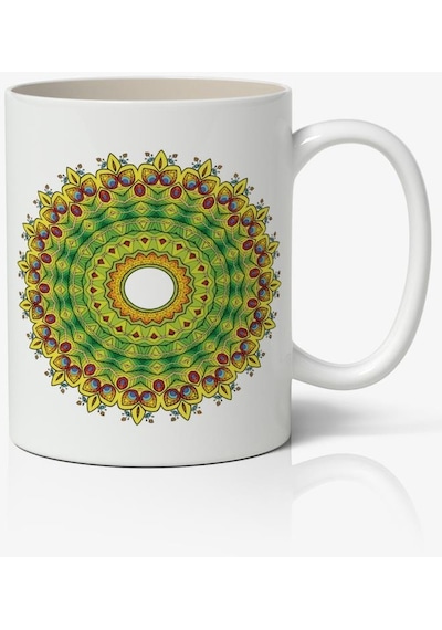 Yaşam Çiçeği Mandala Baskılı Kupa Bardak Baskılı Kahve Kupa Bardak-2
