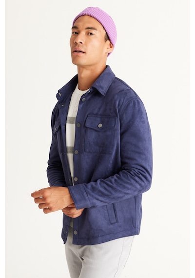 AC&Co / Altınyıldız Classics Erkek Standart Fit Normal Kesim Gömlek Yaka Mont - Lacivert