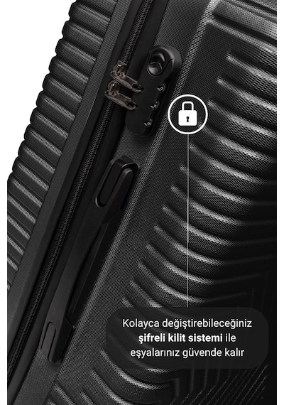 G&d Polo Suitcase Abs Kabin Ve Büyük Boy Siyah 2'li Valiz Seti 600.01-set-bk Siyah
