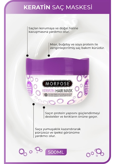Morfose Keratin Saç Bakım Maskesi 500 ML