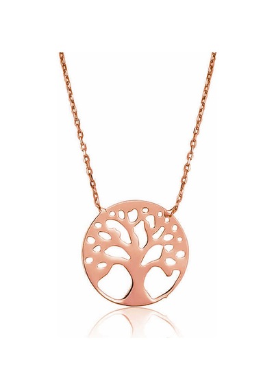 Gümüş Rose Hayat Ağacı Bayan Kolye Rose
