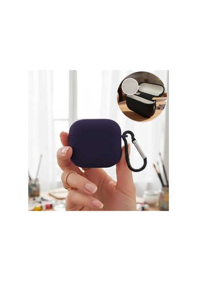 Caseonn Apple Airpods Uyumlu 5 Kılıf Askı Aparatlı Lansman Derin Mor
